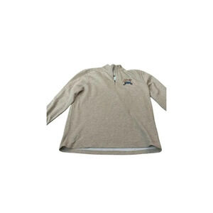 Atlantic Sol Men's Beige Quarter-Zip Sweatshirt L Golf Logo Pullover